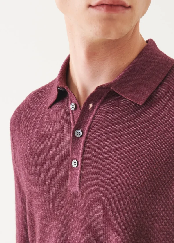 Extra-Fine Merino Seed Stitch Vintage Polo