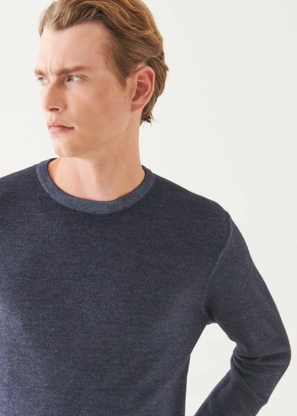 Extra-Fine Merino Seed Stitch Vintage Crewneck