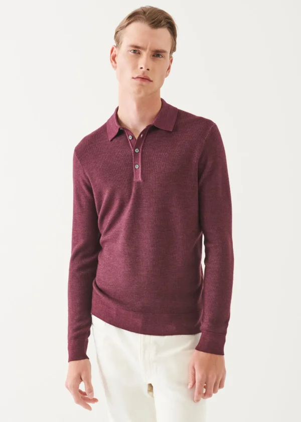Extra-Fine Merino Seed Stitch Vintage Polo