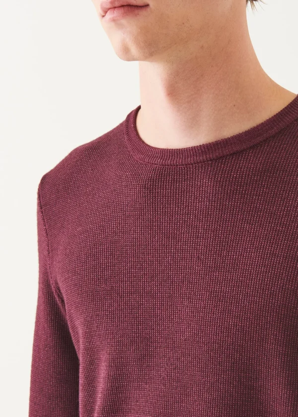 Extra-Fine Merino Seed Stitch Vintage Crewneck