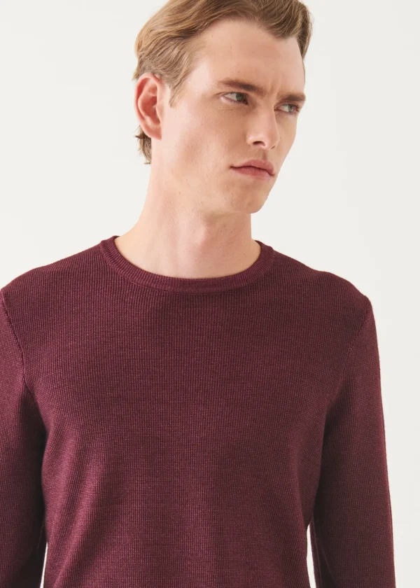 Extra-Fine Merino Seed Stitch Vintage Crewneck