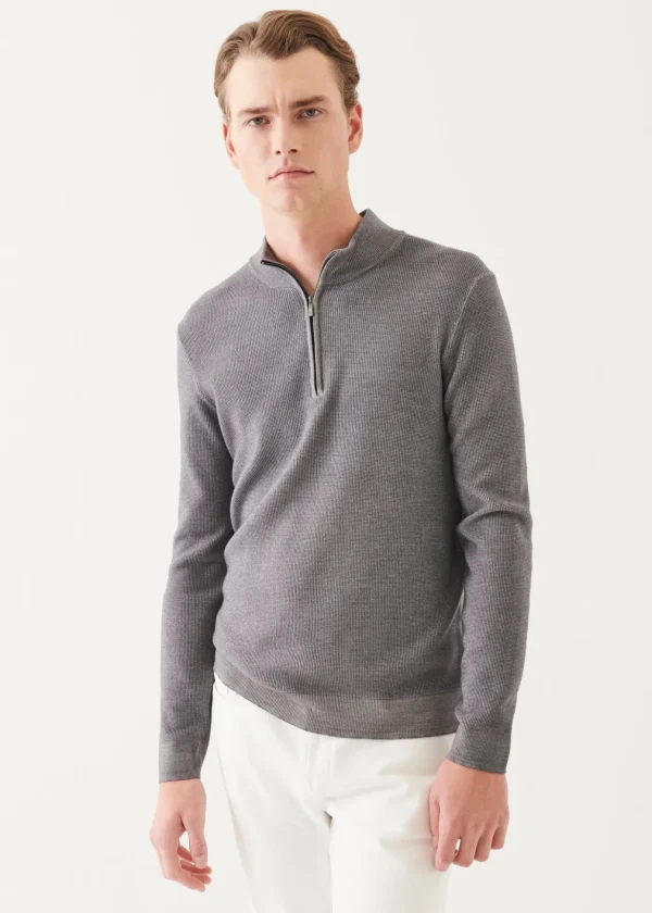 Extra-Fine Merino Textured Quarter Zip