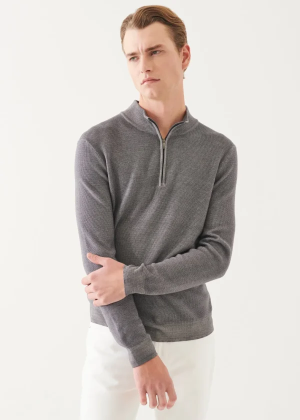 Extra-Fine Merino Textured Quarter Zip