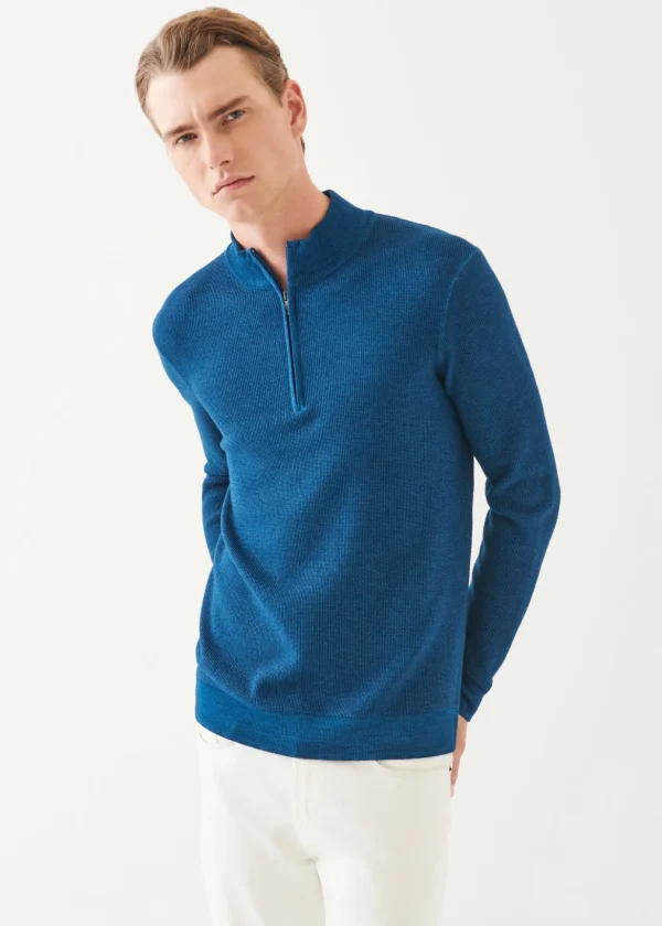 Extra-Fine Merino Textured Quarter Zip