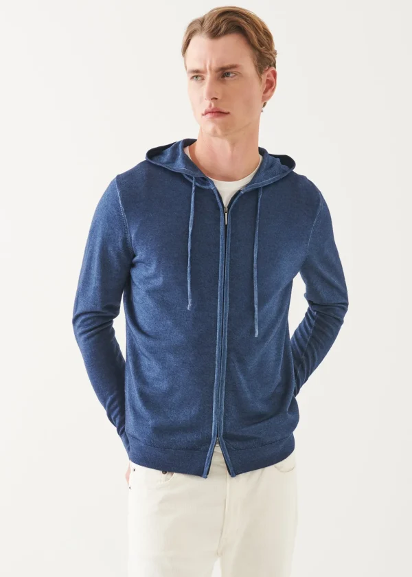 Extra-Fine Merino Vintage Wash Full Zip Hoodie