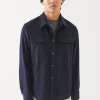 Flap Pocket Wool-Cashmere Shirt Jacket