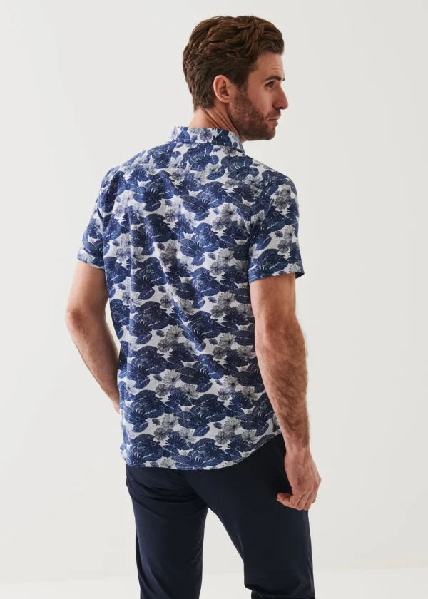 Floral Print Cotton Short Sleeve Shirt