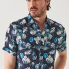 Floral Tropical Print Linen Shirt