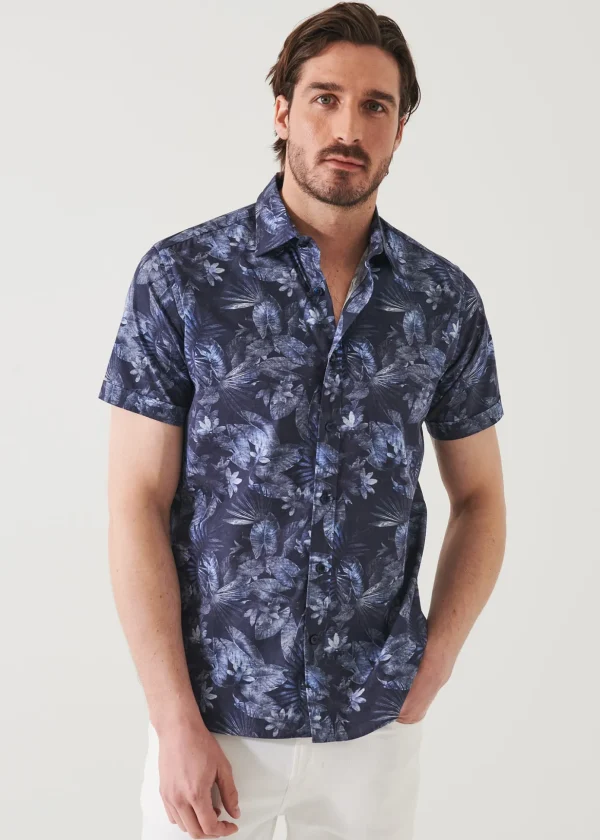 Leaf Print Cotton Shirt