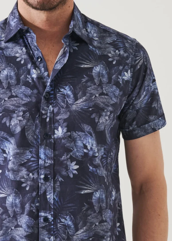 Leaf Print Cotton Shirt