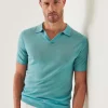 Lightweight Merino Blend Open Polo