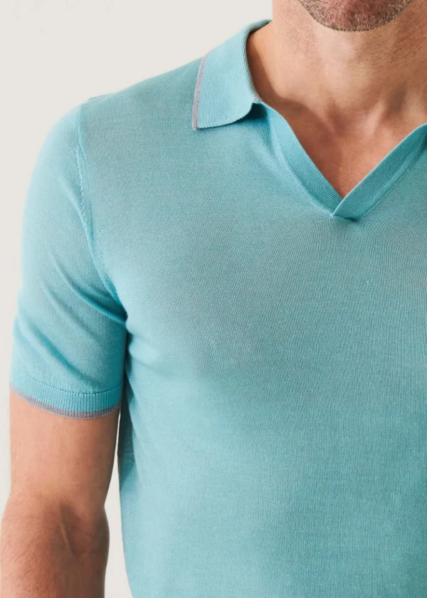 Lightweight Merino Blend Open Polo