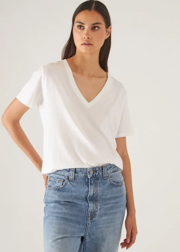 Lightweight Pima Cotton Boyfriend V-Neck T-Shirt