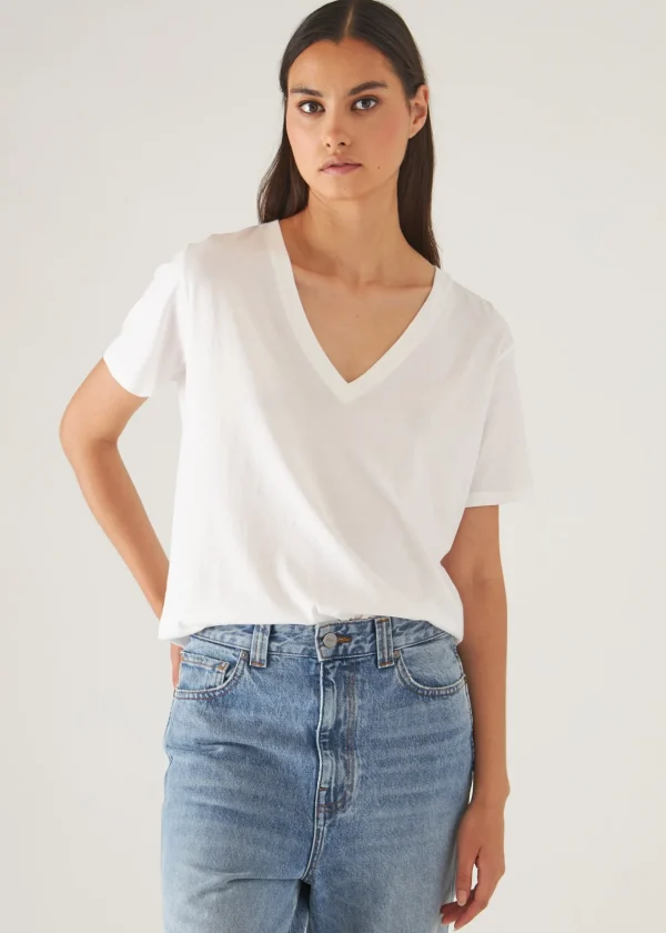 Lightweight Pima Cotton Boyfriend V-Neck T-Shirt