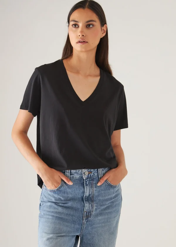 Lightweight Pima Cotton Boyfriend V-Neck T-Shirt