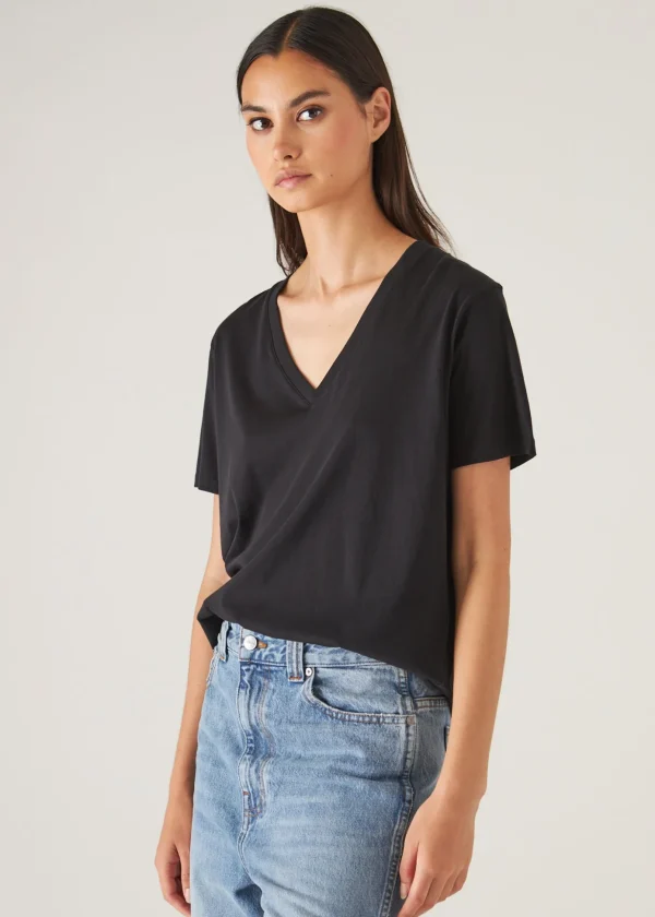 Lightweight Pima Cotton Boyfriend V-Neck T-Shirt