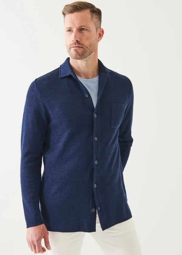 Linen Cotton Blend Shirt Jacket