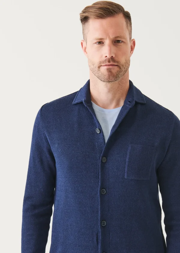 Linen Cotton Blend Shirt Jacket