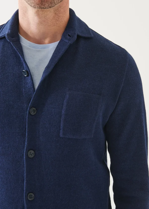 Linen Cotton Blend Shirt Jacket