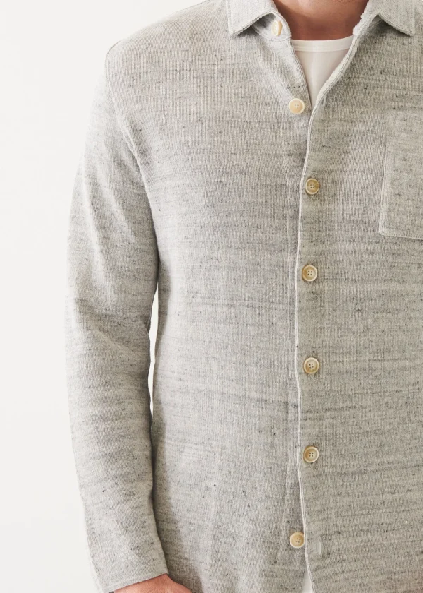 Linen Cotton Blend Shirt Jacket