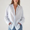 Linen Striped Boyfriend Shirt