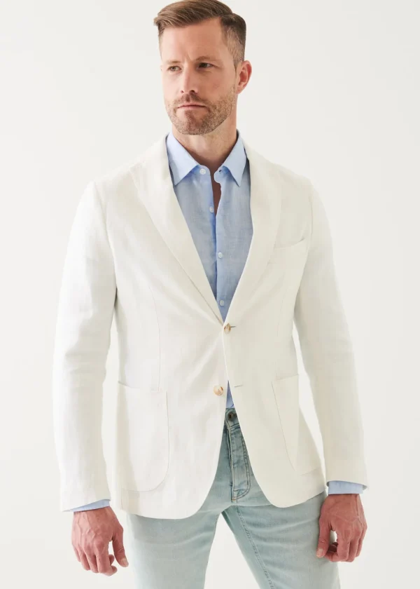 Linen Twill Two-Button Blazer