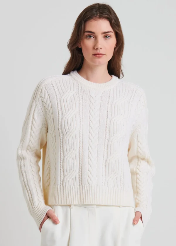 Merino Cable Knit Crewneck