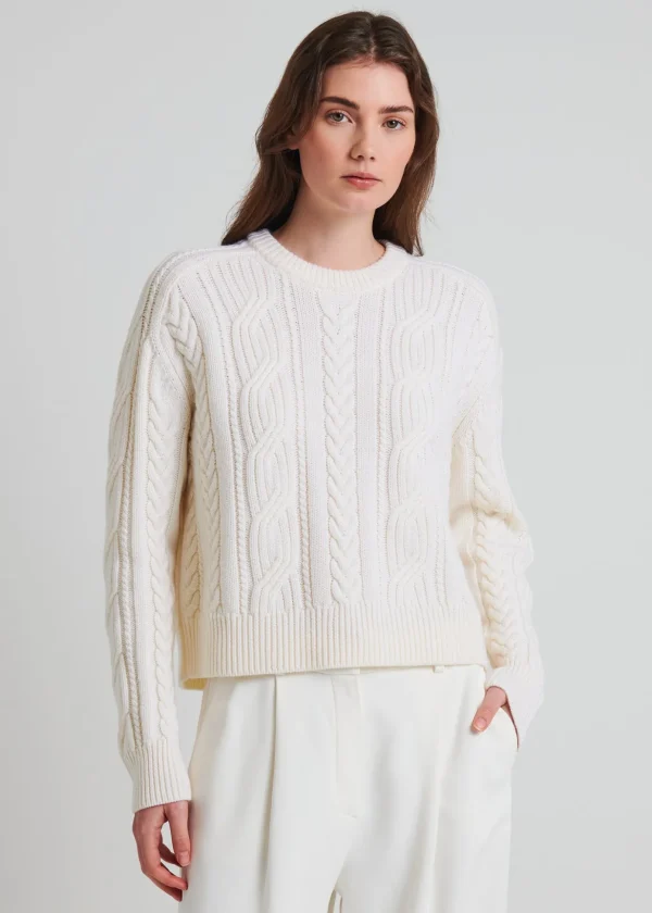 Merino Cable Knit Crewneck