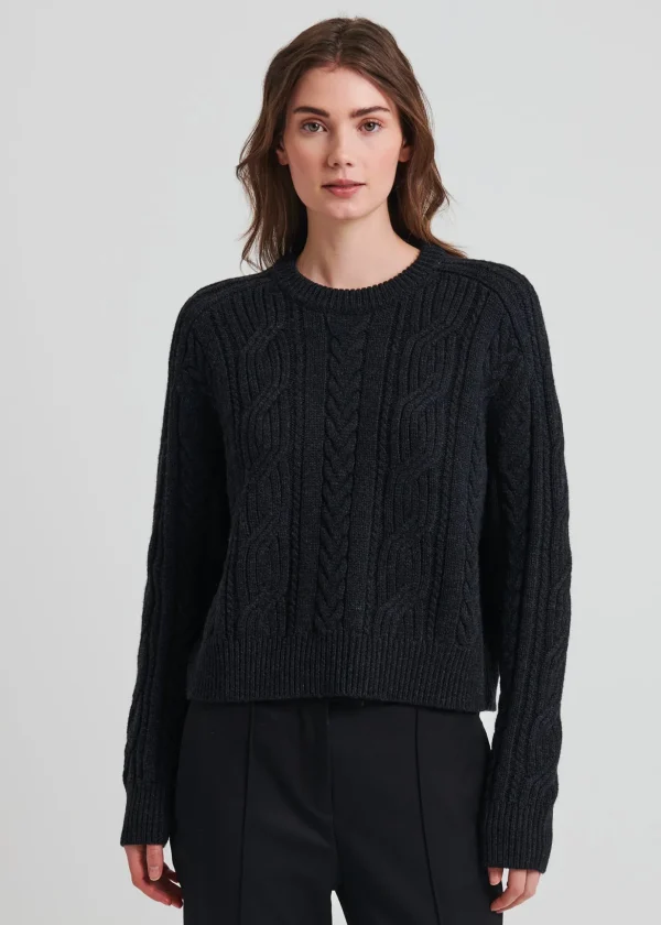 Merino Cable Knit Crewneck