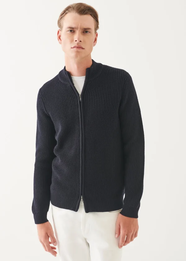 Merino Cardigan Stitch Full Zip