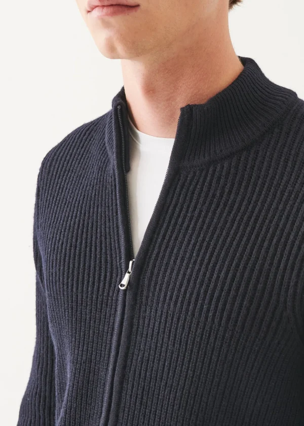 Merino Cardigan Stitch Full Zip