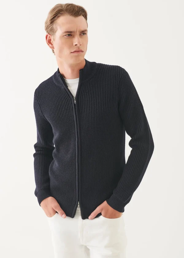 Merino Cardigan Stitch Full Zip