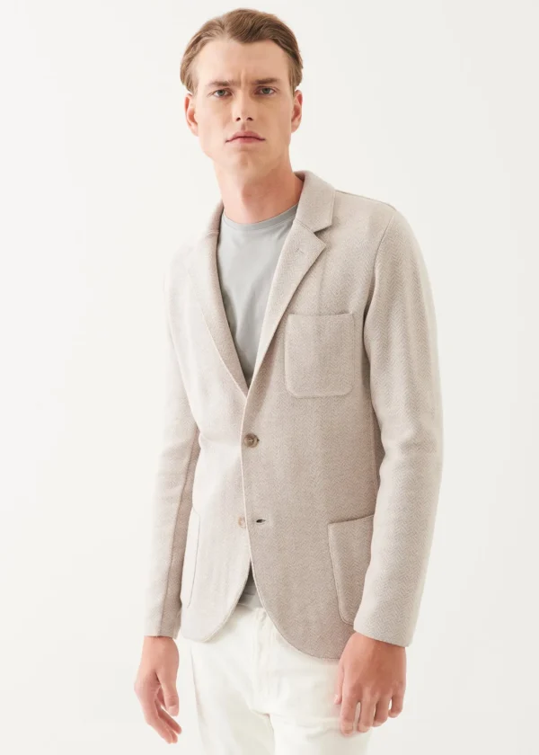 Merino Chevron Knit Blazer