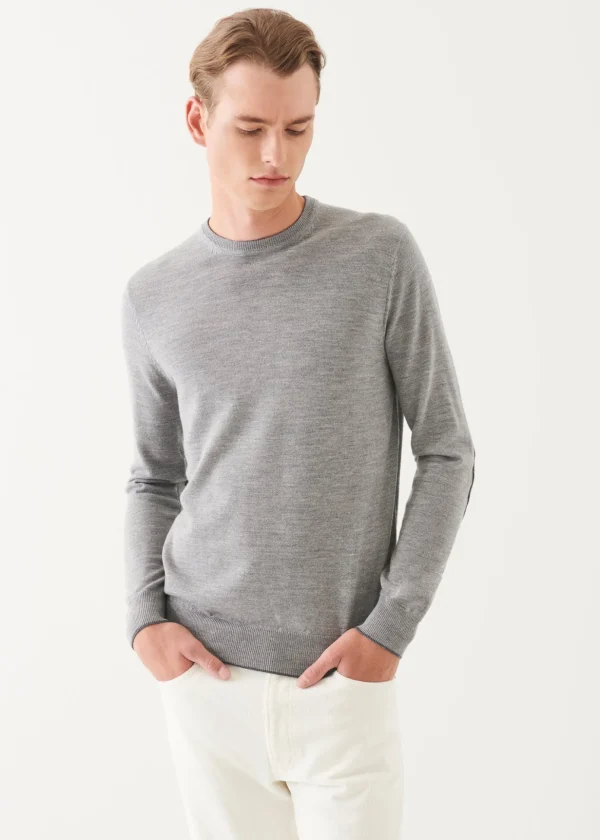 Merino Crewneck With Elbow Patches