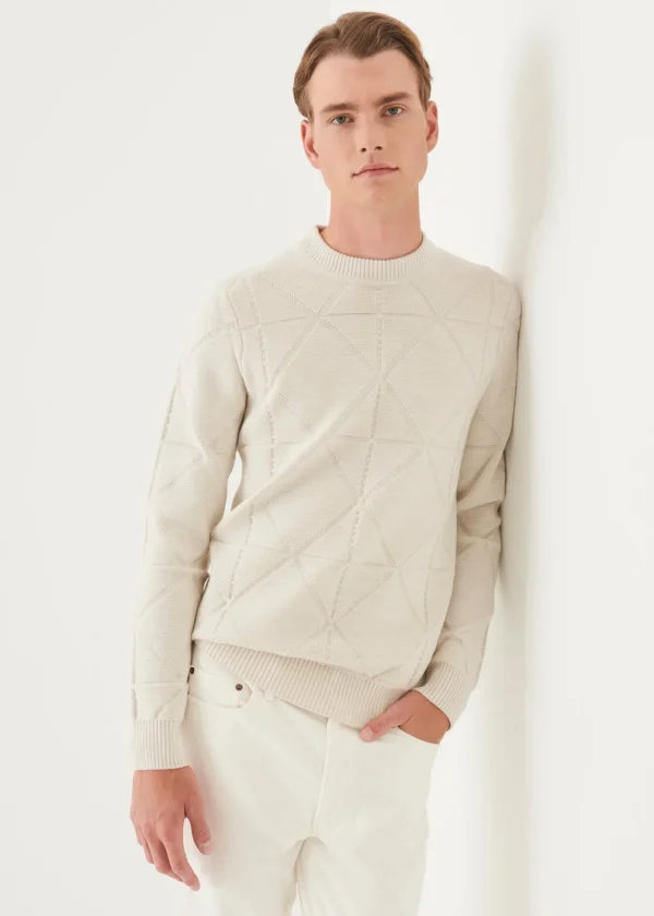 Merino Diamond Jacquard Crewneck