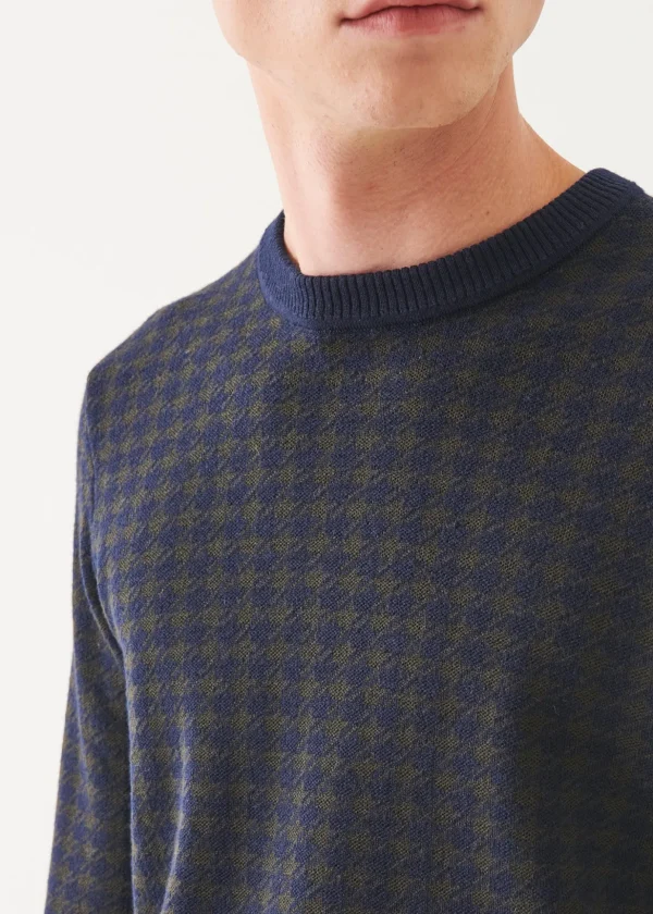 Merino Houndstooth Crewneck