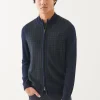 Merino Houndstooth Full Zip Cardigan