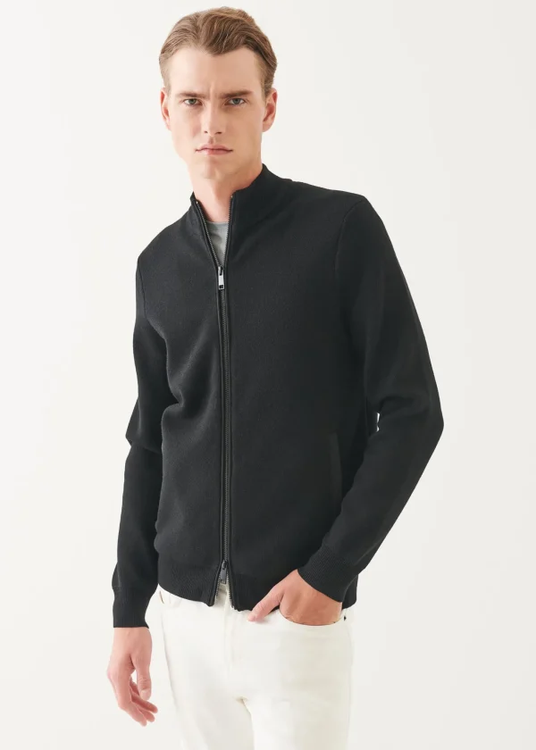 Merino Milano Stitch Full Zip Cardigan