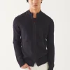 Merino Plaited Zip Up Cardigan