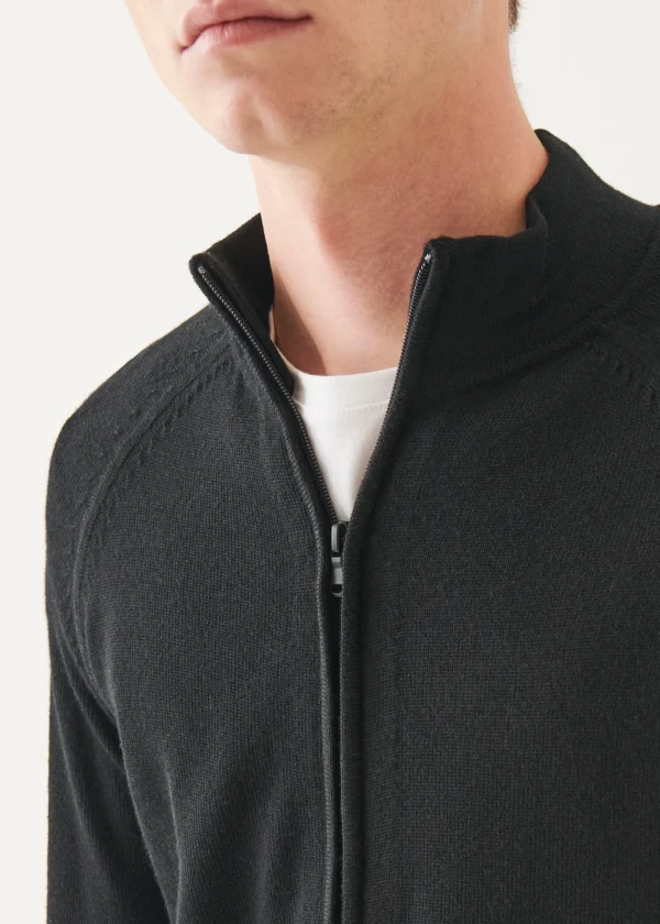 Merino Raglan Zip Up Cardigan