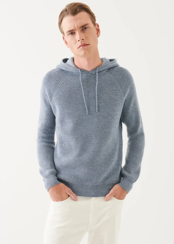 Merino Ribbed Hoodie