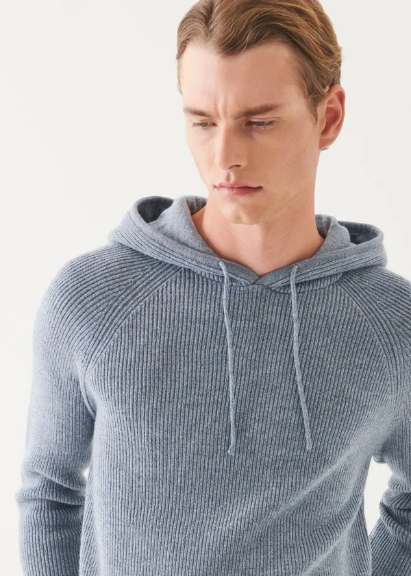 Merino Ribbed Hoodie