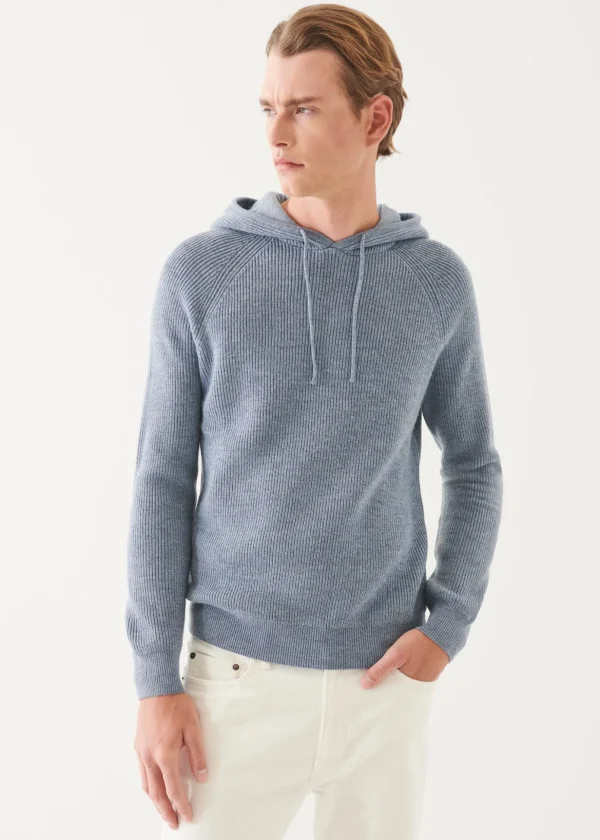 Merino Ribbed Hoodie