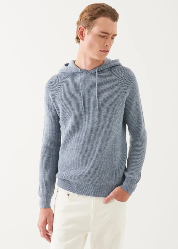 Merino Ribbed Hoodie