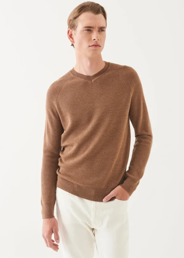 Merino Ribbed V-Neck