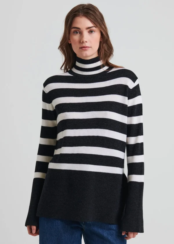 Merino Striped Turtleneck