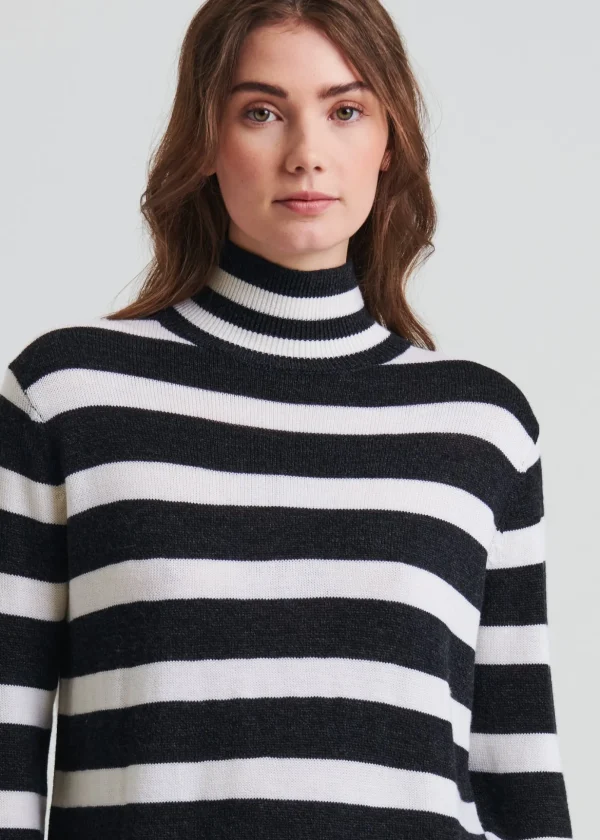 Merino Striped Turtleneck