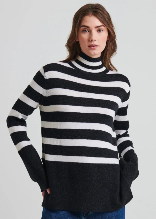 Merino Striped Turtleneck