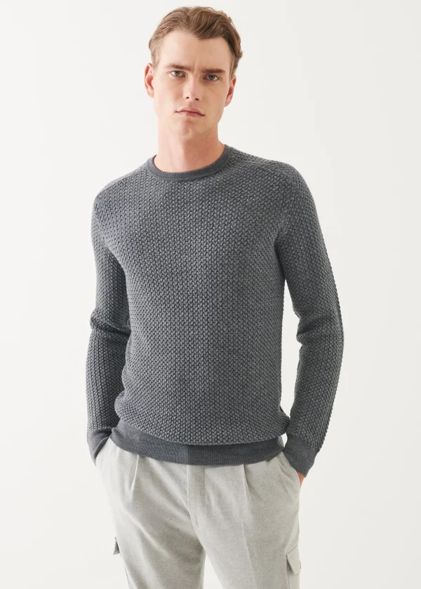 Merino Textured Crewneck