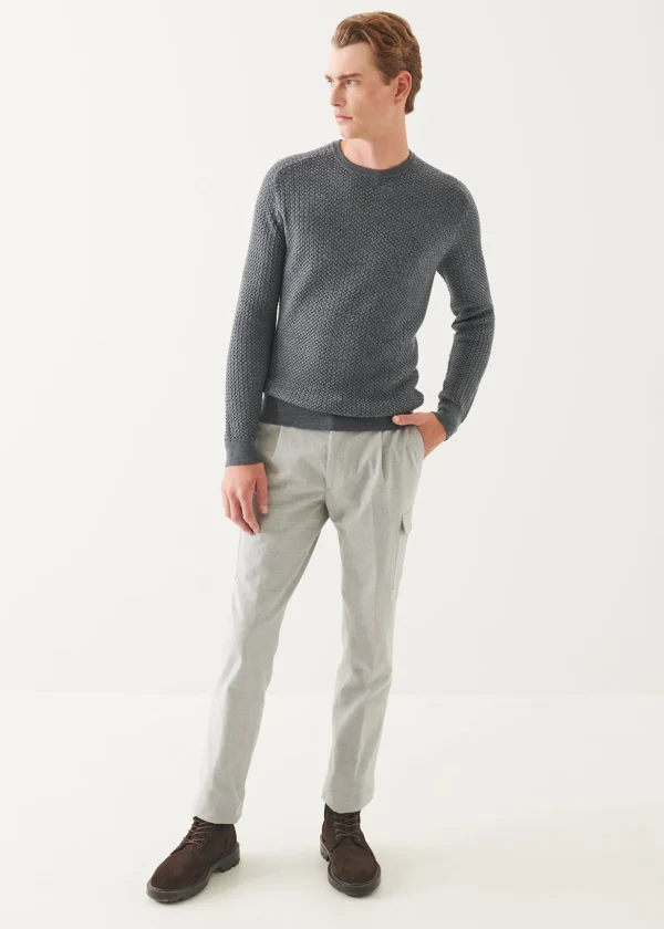 Merino Textured Crewneck